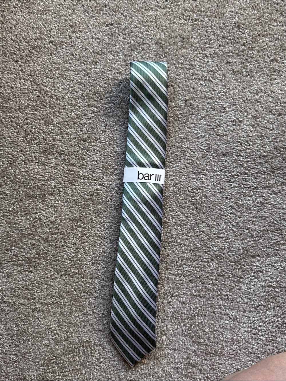 Bar III Varsity Stripe Green Mint White Tie NWT